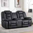 Bonzy Home Recliner Sofa Set with Console Adjustable Backrest Theater Seating Living Room Furniture Set, Cup Holders, Hidden Arm Storage