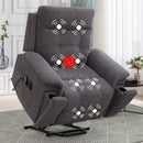 Bonzy Home Ultra-Comfort Power Lift Recliner: Luxurious Elderly Big Man Chair with Heat & Massage, Sturdy Fabric, Side Pockets, and Hidden Cup Holders,Drak Grey