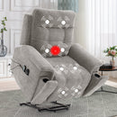 Bonzy Home Ultra-Comfort Power Lift Recliner: Luxurious Elderly Big Man Chair with Heat & Massage, Sturdy Fabric, Side Pockets, and Hidden Cup Holders,Light Grey