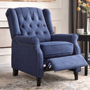 Bonzy Home Pushback Recliner Walter Contemporary Tufted Roll-Arm Fabric Sofa Recline Chair, Royal Blue