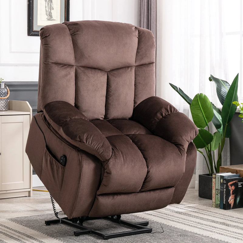 BonzyHome Power Lift Recliner Chair for Big and Tall People，Single Sofa Living Room Chair - Chocolate