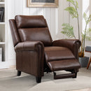 Bonzy Home Recliner with Classic and Traditional Armrests inlaid with Vintage Rivets Push Back Chair for Living Room Bedroom Brown