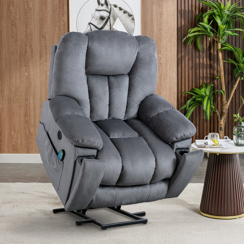 Ebello Desgin Large Lift Chair Recliner with Massage and Heat for Big Man, Oversized Wide Lift Chairs