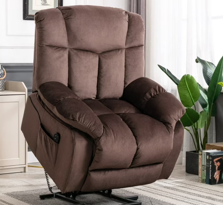 Ebello Power Lift Recliner Chair for Big and Tall People，Single Sofa Living Room Chair - Chocolate