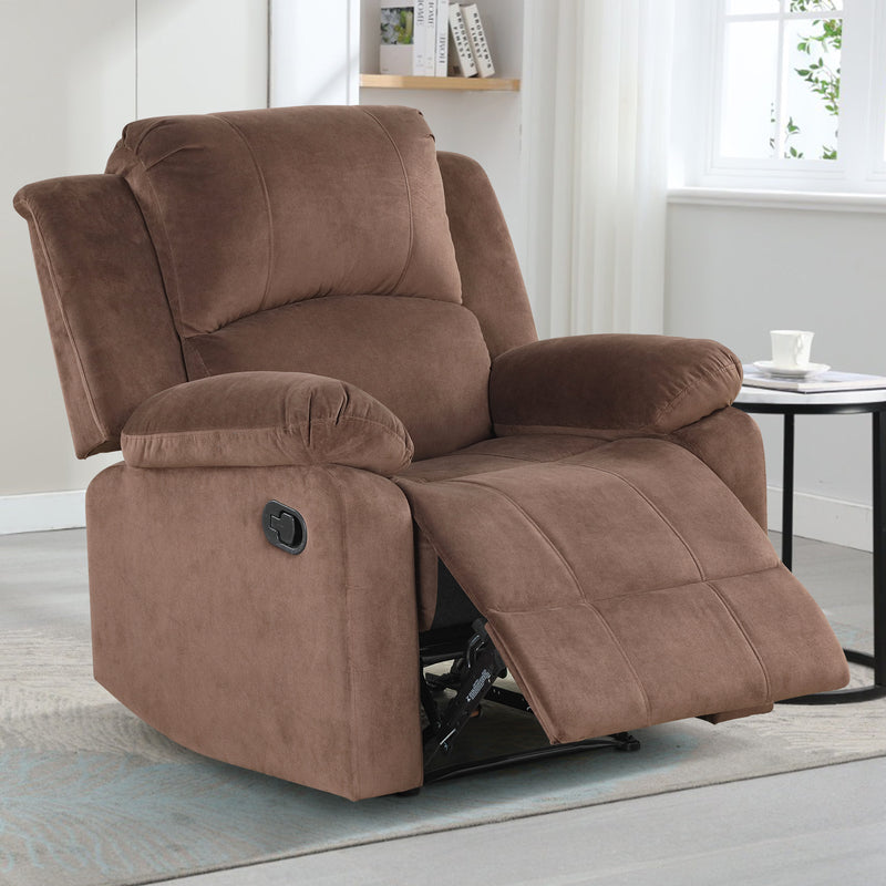 Bonzy Home Recliner Sofa with Soft Padded Headrest and Armrest for Living Room and Bedroom Theater Reclining Chair Brown