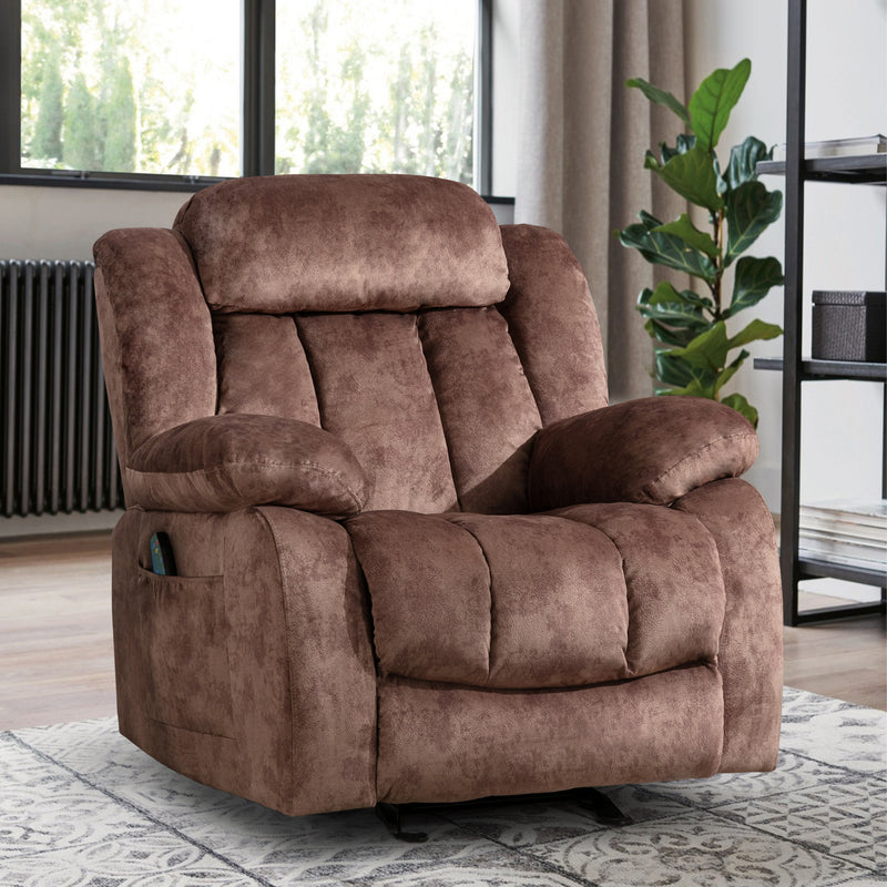 Ebello Pull Rocker Recliner with Massage and Heat, Reclining Chairs for Big and Tall People, Brown (2.6) 2.6 stars out of 7 reviews