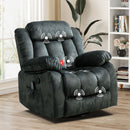 Bonzy Home Massage Swivel Recliner Chair with Heat and Vibration Manual Rocker Recliner, Greyish Green