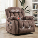 Bonzy Home Massage Swivel Recliner Chair with Heat and Vibration Single Sofa Manual Rocker Recliner Bedroom Living Room Office Brown