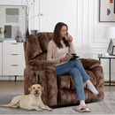 Canmov Overstuffed Massage Recliner Chairs with Heat and Vibration,Elderly Sofa Home for Living Room Bedroom,Brown
