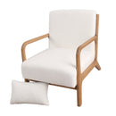 Chiye 26" Wide Soft Upholstered Lamb's Wool Armchair With One Pillow