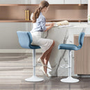 Decola Modern Swivel Height Adjustable Bar Stool with Backrest (Set of 2)