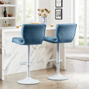 Decola Modern Swivel Height Adjustable Bar Stool with Backrest (Set of 2)