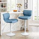 Decola Modern Swivel Height Adjustable Bar Stool with Backrest (Set of 2)