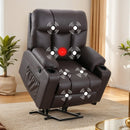 Bonzy Home Electric Recliner Living Room Heated Massage Lift Chair Recliner with Cup Holder and USB, Brown