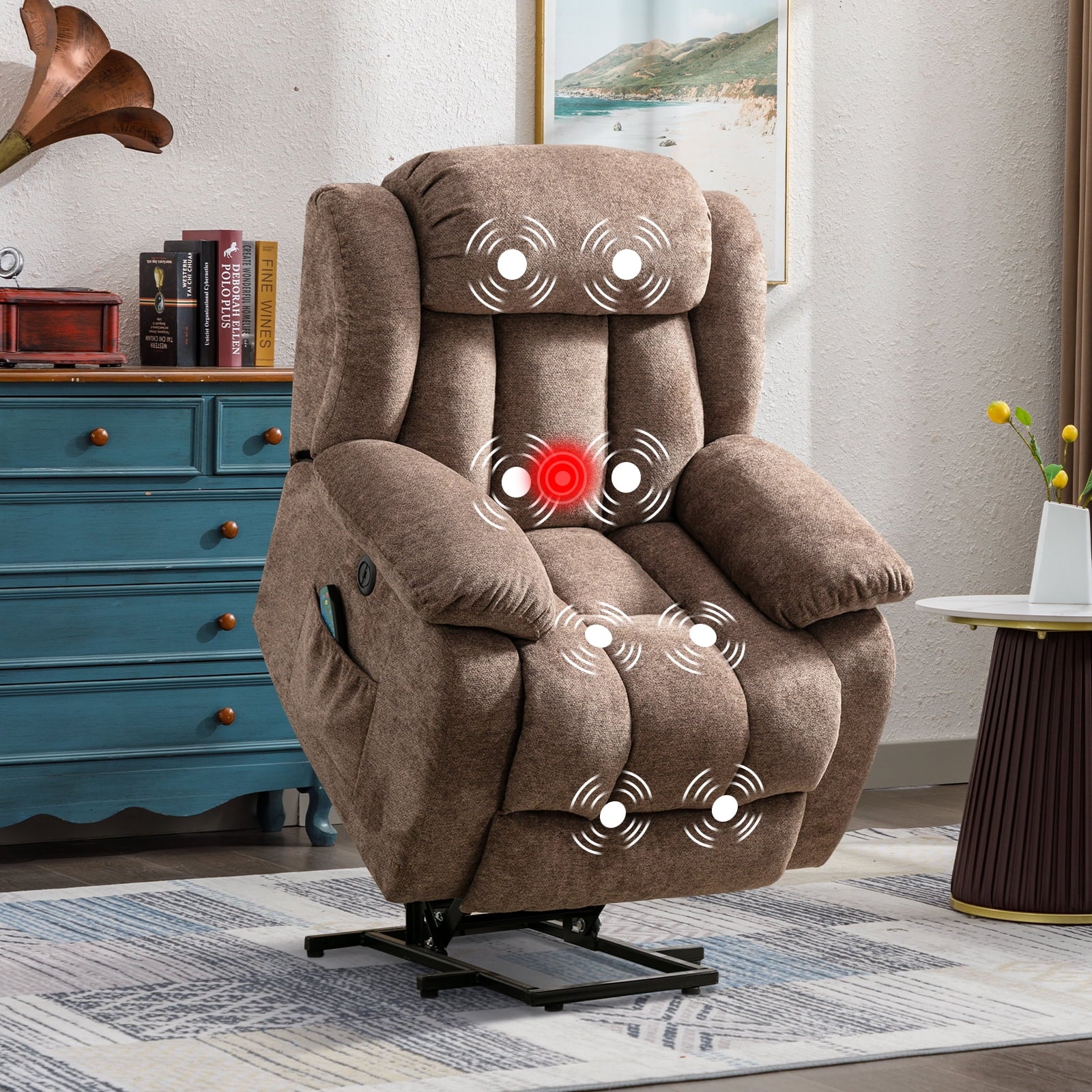 Bonzy Home Electric Lift Chair Recliner with Massage Heating and Vibra