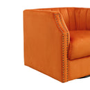Graydin 29.7"W Nailhead Trim Upholstered Swivel Barrel Chair