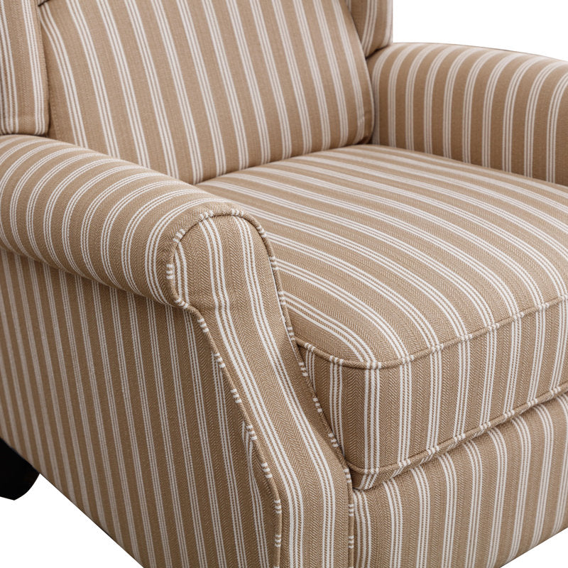 Ioannis 30.7" Wide Contemporary Super Soft Striped Push Back Recliner