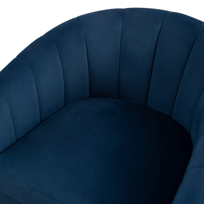 Lydia 29.5" Wide Velvet Upholstered Swivel Barrel Chair
