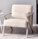 Bonzy Home Mid Century Modern Arm Chair, Wooden Handrail，Single Sofa Armchair for Living Room,Suitable for all ages，Beige