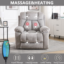 Ebello 40.5" Wide Adult Microfiber Solid Color Living Room Bedroom Heated Massaging Lift Chair Recliner with Cup Holder and USB,Light Gray
