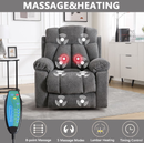 Ebello 40.5" Wide Adult Microfiber Solid Color Living Room Bedroom Heated Massaging Lift Chair Recliner with Cup Holder and USB,Dark Gray