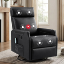 EBello 8-Point Massage Recliner Chair with Heating, Manual PU Leather Swivel Recliner for Living Room, Office Lounge
