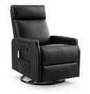 EBello 8-Point Massage Recliner Chair with Heating, Manual PU Leather Swivel Recliner for Living Room, Office Lounge