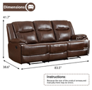 Bonzy Home 83.5" Wide Manual Premium Genuine Leather Triple Seater Recliner Sofa