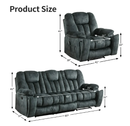 Bonzy Home 2 Piece Reclining Living Room Set, Soft Fabric Manual Recliner Sofa Furniture Set, Included Recliner Chair with Massage and Heat and 3 Seat Recliner Sofa,Olive-green(Recliner+Sofa)
