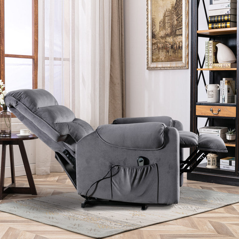 Upholstered Super Soft Lift Assist Power Recliner with A Pocket