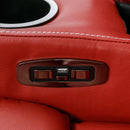 Vegan Leather Home Theater Seating with Cup Holder (Set of 4)