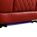 Vegan Leather Home Theater Seating with Cup Holder (Set of 4)