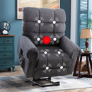 Ebello massage swivel chair 360 degree swivel recliner single sofa with heating and vibration function, Gray