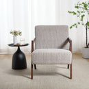 Bonzy Home Modern Fabric Accent Chair,Plaid Armchair with Unique Arrow Arm Design, Bohemian Style Comfy Single Chair for Small Spaces