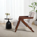 Bonzy Home Modern Fabric Accent Chair,Plaid Armchair with Unique Arrow Arm Design, Bohemian Style Comfy Single Chair for Small Spaces