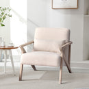 Ebello Design Mid Century Modern Armchair Accent Chair, Set of 2, Fabric Upholstered Accent Lounge Chair for Living Room Armchair, Beige