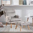 Ebello Accent Chair with Ottoman, Adjustable Backrest Seat,Velvet Fabric Chair for All Age,Gray