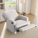 Bonzy Home Recliner Chair, Adjustable Backrest, Modern Design – Comfortable Manual Recliner for Living Room, Bedroom & Office, White
