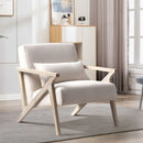 Bonzy Home Mid Century Accent Chair, Single Sofa Armchair for Living Room, Bedroom, Balcony,Beige