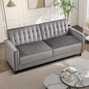 Bonzy Home Loveseat Mid Century Convertible Sleeper Sofa Modern Velvet Uphostered Tufted Couch with Adjustable Backrest