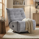 Bonzy Home Modern Swivel Rocker Recliner Chair, Manual Reclining Sofa with Plush Textured Fabric and Side Pocket, 330 lbs Capacity, Gray