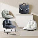 Bonzy Home Casual Chair Patio Accent Chair Upholstered Metal Frame Portable Chair Bedroom Side Chair Picnic Home and Garden Chair Black