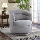 Bonzy Home 360° Swivel Barrel Accent Chair with Lumbar Pillow, Upholstered Fabric Club Chair for Living Room, Bedroom & Reading Room