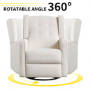 Bonzy Home Swivel Rocker Recliner Chair, Manual Reclining Single Seat, Adjustable Backrest, Modern Design