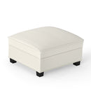 Ebello Modular Storage Ottoman, Corduroy Multifunctional Stool & Side Table, Compatible with Sectional Sofa Set for Living Room, Beige