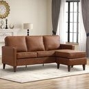 Bonzy Home Sectional Sofa Couch, L Shaped Faux Leather Couch Sofa with Reversible Chaise, Lounge Sofa for Living Room Apartment Small Space