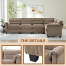 Bonzy Home Convertible Sectional Sofa, L‑Shaped Couch, Ultra‑Comfort Seating – Configurable for Living Room &amp; Family Room; Brown