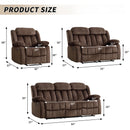 Bonzy Home Manual Recliner Sofa Living Room Furniture Set, Manual Recliner Chair, Manual Loveseat and 3 Seat Recliner Sofa Couch Set for Living Room