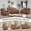 Bonzy Home Manual Recliner Sofa Furniture Set, Manual Recliner Chair, Manual Loveseat and 3 Seat Recliner Sofa Couch Set for Living Room