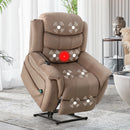 Bonzy Home Electric Recliner with Massage and Heat Dual Motor Large Power Lift Recliner Chair, Lay Flat Sleeper for Living Room Camel